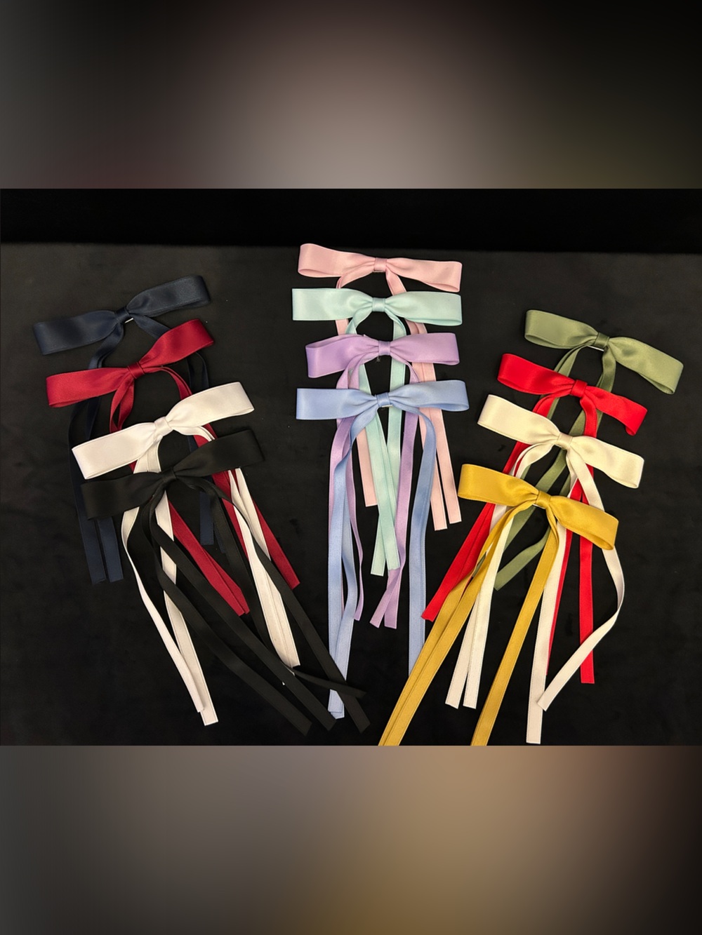 6” Kids Satin Ribbon Bow Hair Clips - Multi Color Set